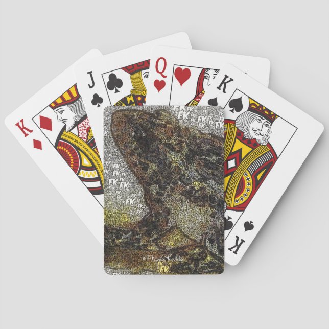 Målning för Frida Kahlo FK-Stil groda Spel Kort (Baksidan)