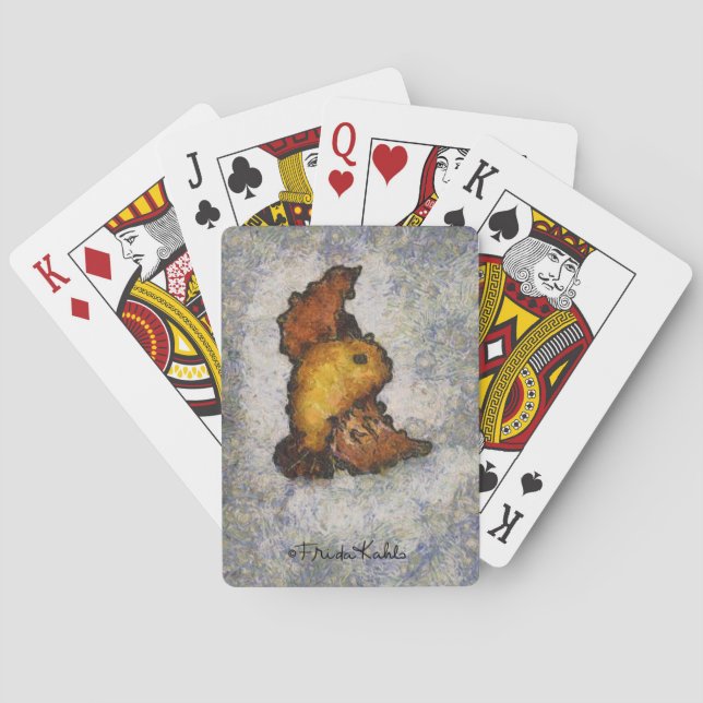 Målning för Frida Kahlo Monet-Stil fågel Casinokort (Baksidan)