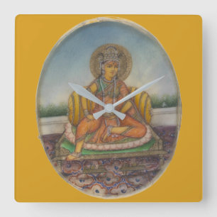 Målning för Gouache för gudinnaSamanya Lakshmi Fyrkantig Klocka