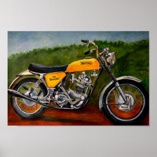 målning för gult för nortonkommandomotorbike poster