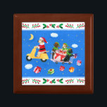 Målning för jullabrador minnesask<br><div class="desc">Julpresentlådan Labrador Delivery Painting för Labrador Fläkt. Labrador Jultomten och hans vänner levererar gåvor och kärlek i himlar...  Black Labrador,  Chocolate Labrador,  Gult Labrador är alla målade i bild. De bedriver snö och vintersport i verkligen och kärlek. Färgfull och glad. Målad av Naomi Ochiai.</div>