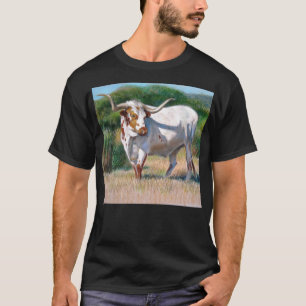 Målning för konst för Texas Longhorntjur wester Tee Shirt