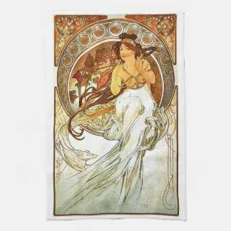 Målning för konstNouveou Mucha serie Kökshandduk