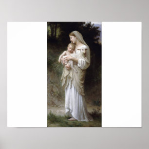 Målning för lamb för oskuldBouguereau Madona ba Poster