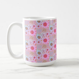 Målning för land Rosa & vit Daisy Mönster Kaffemugg