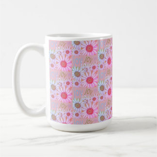 Målning för land Rosa & vit Daisy Mönster Kaffemugg