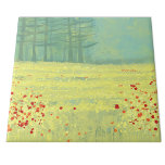 Målning för Meadow liggande Kakelplatta<br><div class="desc">Ett modernt landskapsmålande i contemporaryn med en fridfull blomma fyllda sommarängar med fåglar som flyger mot himlar och en skog från gräs träd i avstånd. Färsk och upplyftande gult och grönt färg. Originalkonst av Nic Squirrell.</div>