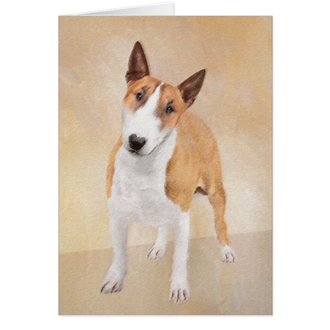 Målning för miniatyr Buller Terrier - Cute Origina Hälsningskort (Framsidan)