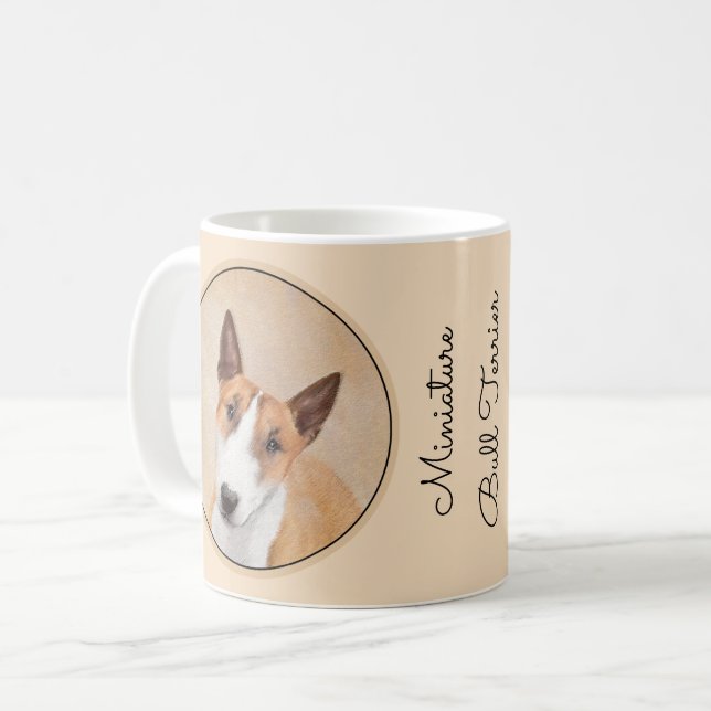 Målning för miniatyr Buller Terrier - Cute Origina Kaffemugg (Framsida vänster)