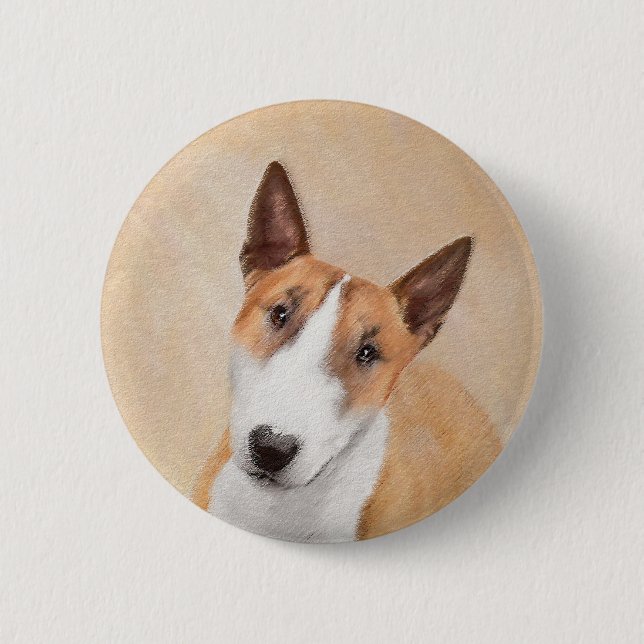 Målning för miniatyr Buller Terrier - Cute Origina Knapp (Framsida)