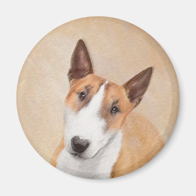 Målning för miniatyr Buller Terrier - Cute Origina Magnet (Framsidan)