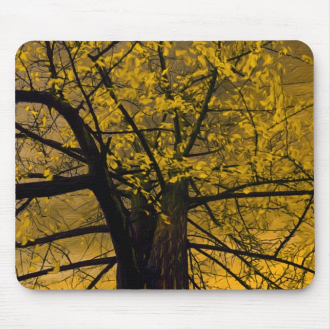 Målning för Mousepad Fall Gult Träd Musmatta (Framsidan)