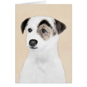 Målning för ParsonjackRussell Terrier - hundkonst Hälsningskort