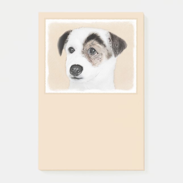 Målning för ParsonjackRussell Terrier - hundkonst Post-it Block (Framsida)