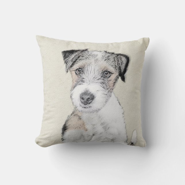 Målning för Russell Terrierbuse - original- Kudde (Framsida)