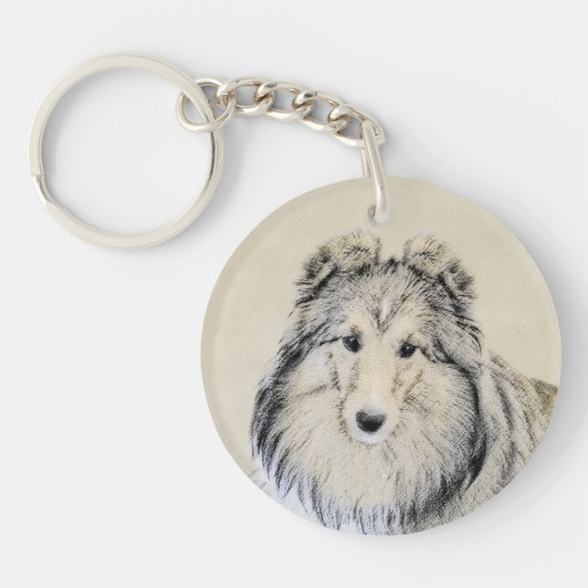 Målning för Shetland Sheepdog - gullig original- (Framsidan)