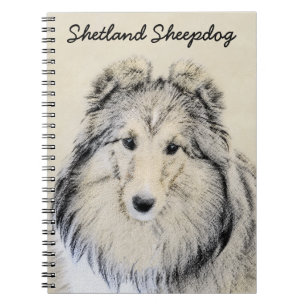 Målning för Shetland Sheepdog - gullig original- Anteckningsbok