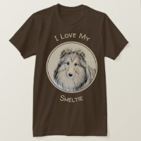 Målning för Shetland Sheepdog - gullig original-