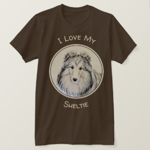 Målning för Shetland Sheepdog - gullig original- T Shirt
