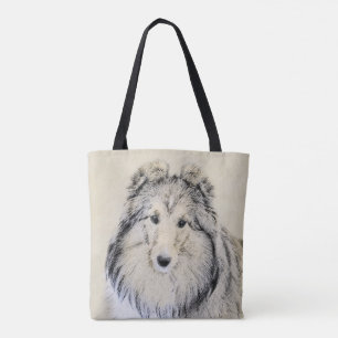Målning för Shetland Sheepdog - gullig original- Tygkasse