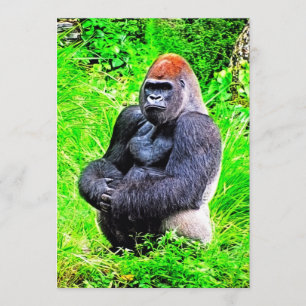 Målning för Silverbackgorillafoto Inbjudningar