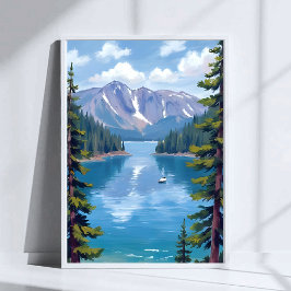 Målning för Sjö Tahoe-berg Poster