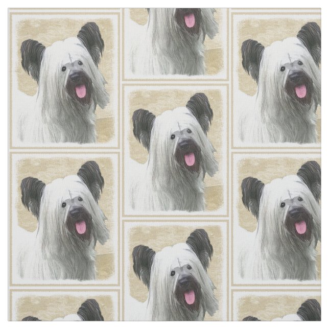 Målning för Skye Terrier - gullig original- Tyg (Provkarta)