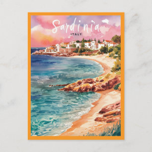 Målning för strupfärgsfärg för Sardiniens Italien Vykort