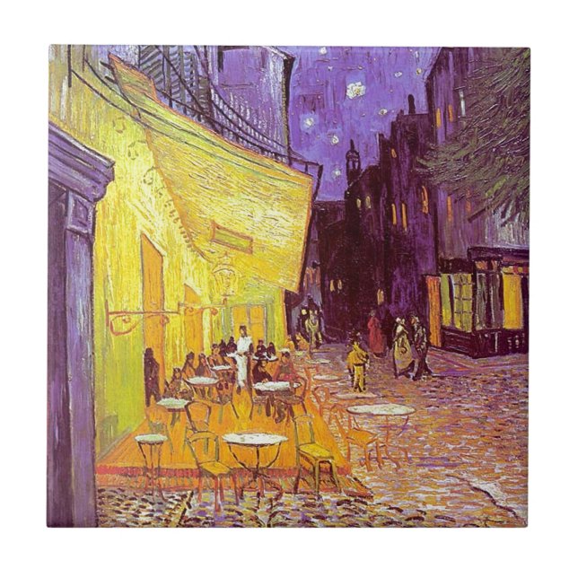 Målning för Van Gogh CafeImpressionist Kakelplatta (Framsidan)