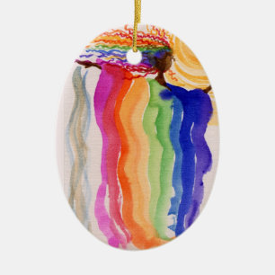 Målning för vattenfärg för julgransprydnad keramik