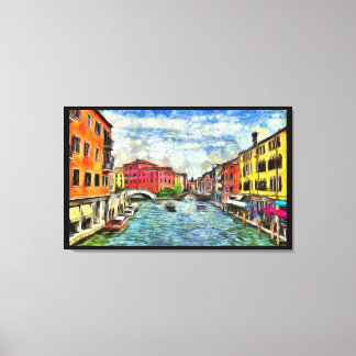 Målning för Venetian Canal Van Gogh Imitation Stil Canvastryck