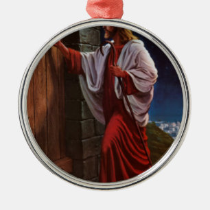 målning för vintage för bibeltroJesus Kristus Julgransprydnad Metall
