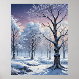 Målning för vinter wonderland poster