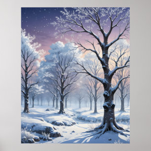 Målning för vinter wonderland poster