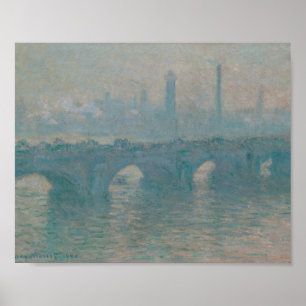 Målning för Waterloo Bridge Grått Weather Monet Pa Poster