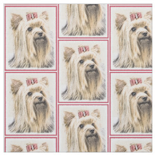 Målning för Yorkshire Terrier - gullig original- Tyg