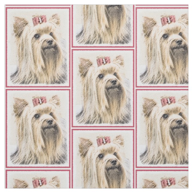 Målning för Yorkshire Terrier - gullig original- Tyg (Provkarta)