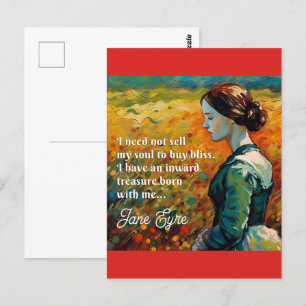 Målning i Monet-stil med Jane Eyre-citat Vykort