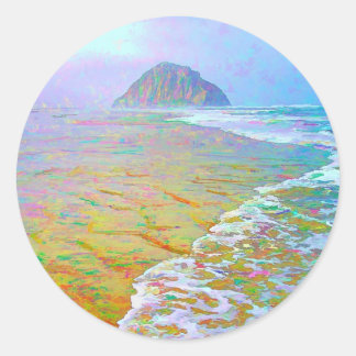 Målning i Morro Bay Runt Klistermärke