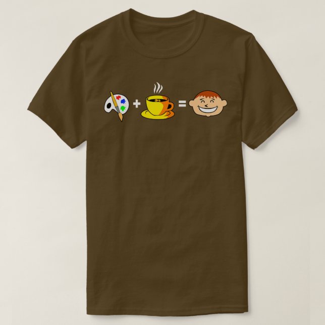 Målning Kaffe Glad T Shirt (Design framsida)