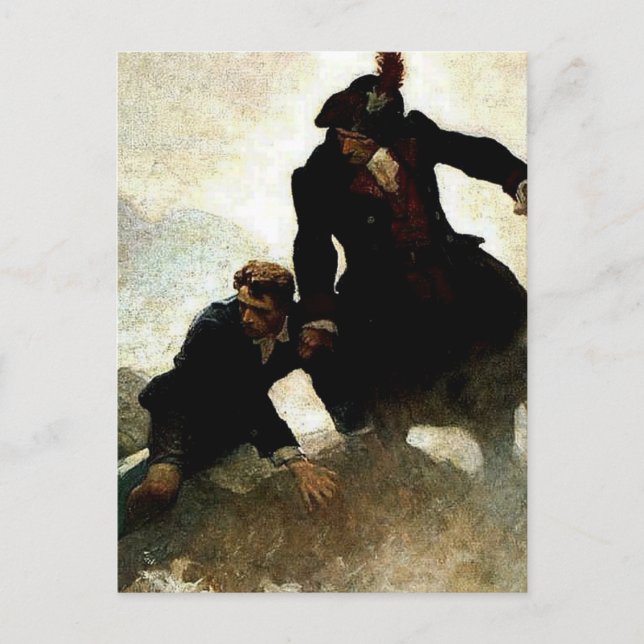 Målning ”Kidnappad” av NC Wyeth Vykort (Framsida)