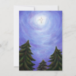 målning konst christmas stjärna skog med strålande inbjudningar