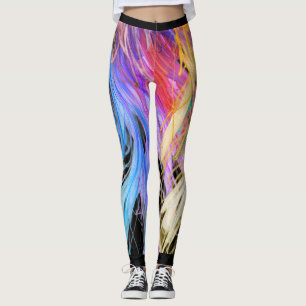 Målning-liknande design på söta tajta kläder leggings