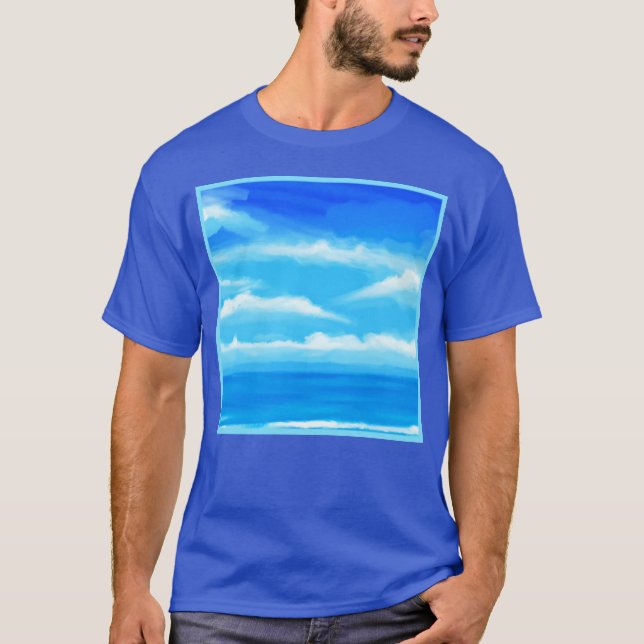 Målning med Blå himmel T Shirt (Framsida)