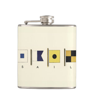 Målning med fyra Flaggor med nedsänkt text under Fickplunta