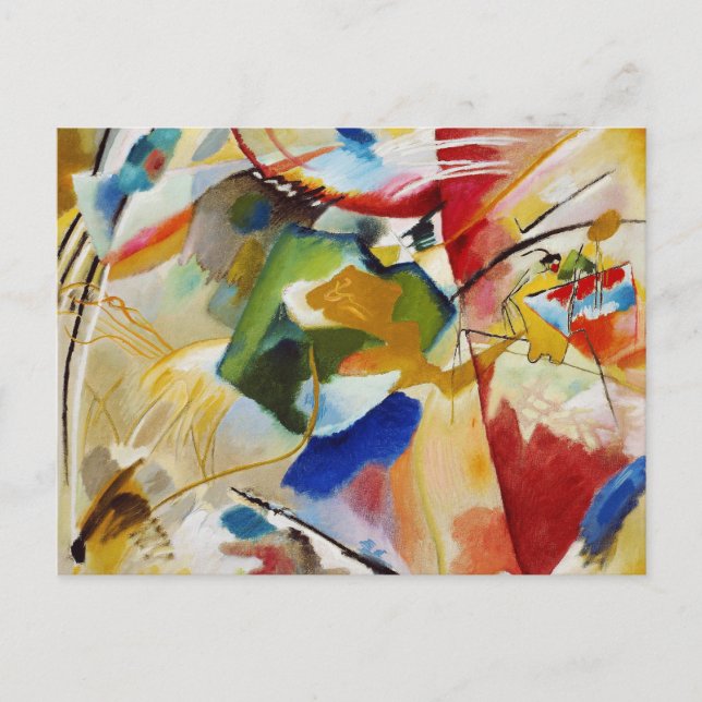 Målning med grön center av Wassily Kandinsky Vykort (Framsida)