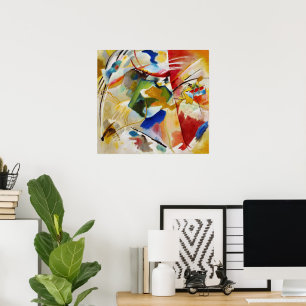 Målning med grön mitt av Wassily Kandinsky Poster
