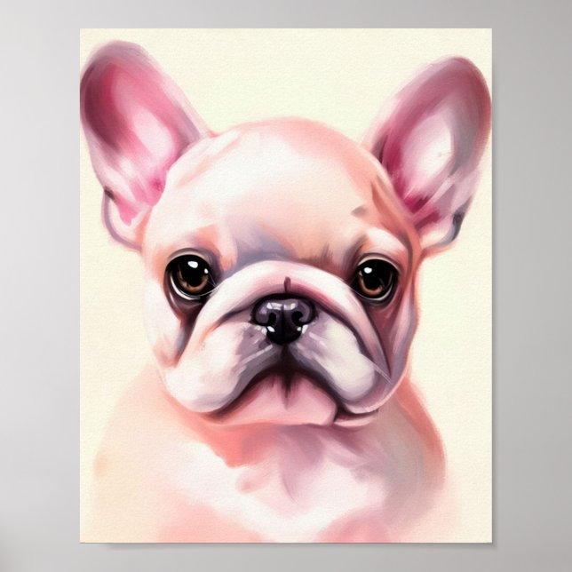 Målning med kute-fransk-bulldog poster (Framsidan)