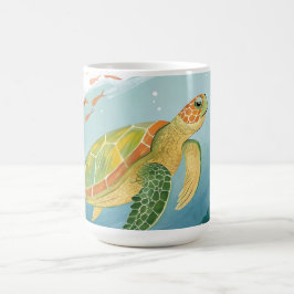 Målning Sköldpadda Kaffemugg