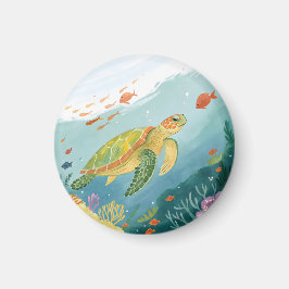 Målning Sköldpadda Magnet